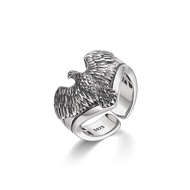 Thai Silver Boys Eagle Ring Retro Design Niche High Street Hip Hop Eagle Open Ring