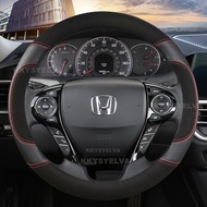 Suede Cow Leather Car Steering Wheel Cover For Honda Accord 9 2013-2017 Crosstour 2013-2015 Odyssey 