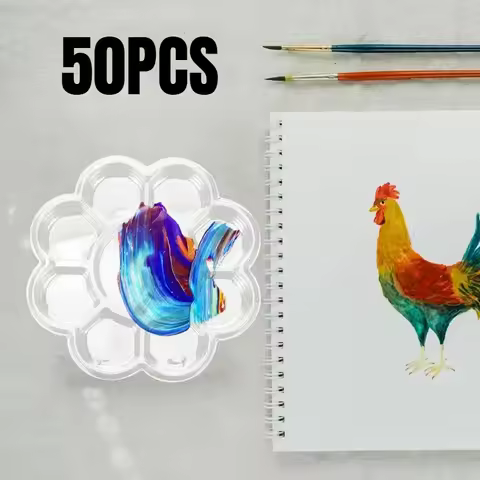 50Pcs Painting Water Color Watercolor Mixers Disposable Color Mixing Plate Color Pallet Watercolor M
