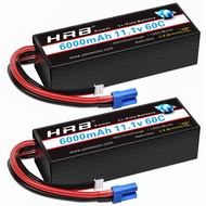 HRB 3S 6000mAh Lipo Battery with EC5 Connector 11.1V 60C Hard Case RC Lipo Battery Compatible with R