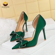 VRAIEMODE luxury High-Heeled Shoes Hollow Women Pumps Pointed Toe Stiletto Ladies High Heels with bo