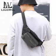 LouisWill Men Bag Nylon Chest Bag Functional Waist Bag Crossbody Bag Zipper Bag Sports Bag Waterproo