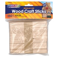 Pacon Creativity Street 150pc Regular Wood Craft Sticks 4.5x0.375"(11.4x1cm) Natural Wood PAC3675-01