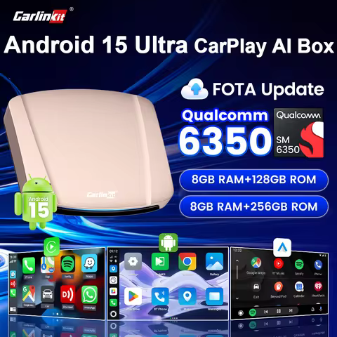 CarlinKit 2025 New Android 15 Ultra 8GB+256GB CarPlay Ai Box Wireless CarPlay Android Auto GPS SM635