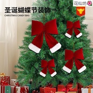 Christmas Plush Bow Christmas Tree Decoration Pendant Pendant Santa Claus Department Store Shopping 