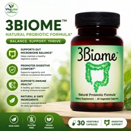 3Biome Probiotic Supplement for Digestive & Gut Health | Natural Probiotic Formula | Vegan Non-GMO G