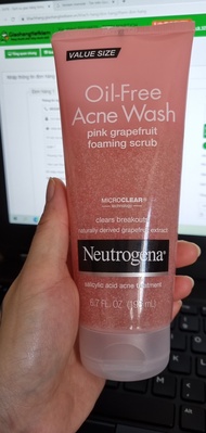 SỮA RỬA MẶT TRỊ MỤN BƯỞI HỒNG - NEUTROGENA OIL FREE ACNE WASH PINK GRAPEFRUIT FOAMING S