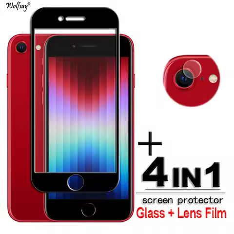 For iPhone SE 2022 Glass 2.5D Full Cover Screen Protector iPhone SE 2022 Tempered Glass Lens Film Fo