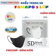 [Combo 100C 5d] Famapro 3-layer 5d mask, pack of 10, form 40-60kg