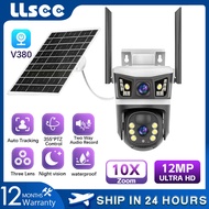 LLSEE V380 pro กล้องวงจรปิดเชื่อมต่อโทรศัพท์มือถือพลังงานแสงอาทิตย์กลางแจ้งกันน้ำ 4G Night Vision PI
