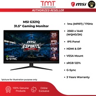 MSI G321Q 31.5" Gaming Monitor | 1ms(MPRT) | 170Hz | 2560x1440 (WQHD/2K) | IPS Panel | HDMI & DP | S