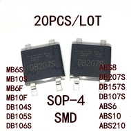 20PCS/LOT MB6S MB10S MB6F MB10F DB104S DB105S DB106S ABS8 DB207S DB157S DB107S ABS6 ABS10 ABS210 SOP