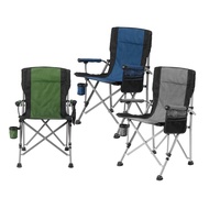 【AOTTO】戶外露營便攜耐重扶手折疊椅-藍色