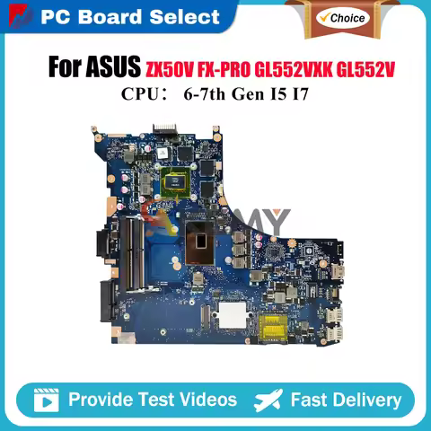 GL552VL Laptop Motherboard For ASUS ROG GL552V FX-PRO GL552VXK ZX50V GL552VX Notebook Mainboard With