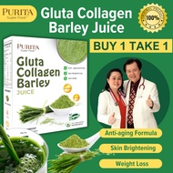 Purita Gluta Collagen Barley Juice 100 Barley Grass Powder Original Detox Beauty Drink add collagen