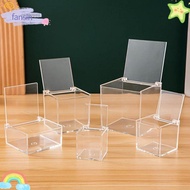 FANSIN  Cube Box, Stackable Design Square Cube Acrylic Box, Display  With Lids Transparent  Storage 