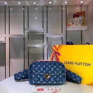 特惠百貨Louis Vuitton路易威登 LV女款單肩包 中古vintage 牛仔丹寧單肩包 手拿包 時尚休閒女包