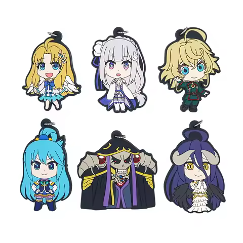 Isekai Quartet Anime Konosuba Rezero Aqua Emilia Filo Ainz Ooal Gown Albedo Saga of Tanya Rising of 