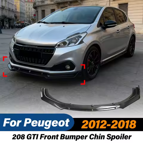 For Peugeot 208 GTI 2012 2013 2014 2015 2016 2017 2018 Front Bumper Chin Spoiler Racing Splitter Gua