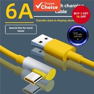 90 Degree USB C Fast Charging Cable 6A