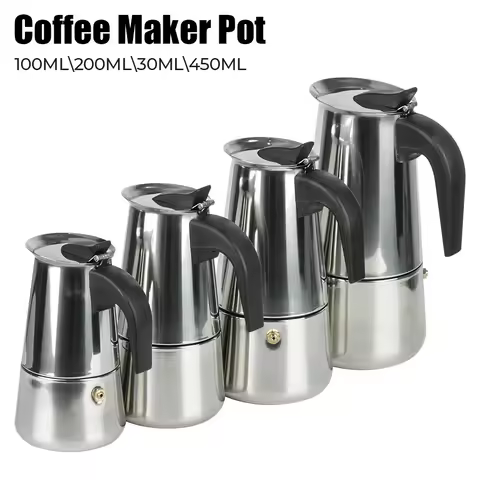 600ml Mocha Espresso Latte Stovetop Filter Stainless Steel Coffee Pot for Barista Moka Coffee Maker 