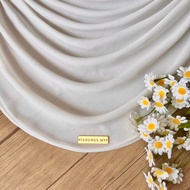 SHAWL HEAVY CHIFFON CURVE OFF WHITE 2 METER TUDUNG PENGANTIN AKAD NIKAH TUNANG | SHAWL CURVE