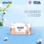 Aiwibi Unscented Soft Baby Wipes Non-Alcohol Wet Wipes-80s Hypoallergenic Wet Wipes for Baby