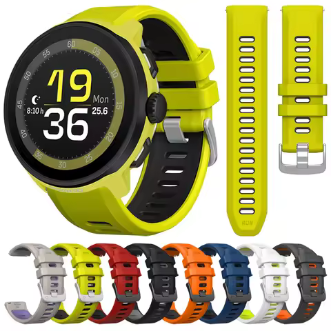 22mm Two-Tone Silicone Watch Band For Suunto Run/RACE S/Ocean/Vertical Sport Strap Bracelet For Suun