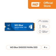 WD Blue SN5000 SSD 4TB PCIe4x4 NVMe M.2 2280 Read:5500 MB/s Write:5000 MB/s (WDS400T4B0E) (เอสเอสดี 