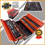 85pcs / 86pcs Metal Tool Box Set 5 Layer Cantilever Box Heavy Duty Tools Full Set Kotak Spannar Ratc