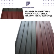 atap spandek tekstur hitam pasir/kulit jeruk  harga per meter