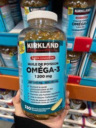 加拿大🇨🇦包郵直送 Kirkland Signature 超高濃度奧米茄-3 100%野生三魚油丸 1200mg 330粒 Super Concentrate Omega-3 Fish Oil 深海魚