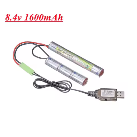 2/3A 8.4V 1600mAh Butterfly Replaces NIMH Battery Pack for H VFC HK416 CQB Rifle with Mini Tamiya Co