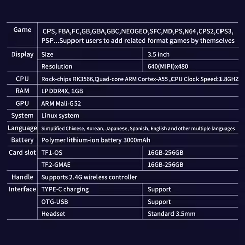 reveal X35S Handheld Video Game Console Hall Joystick Open Source 16G+128G Retro Game Controller for