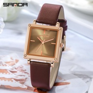 SANDA Top Brand Luxury Women Fashion Waterproof Watch Square Dial Ladies  Quartz Watch