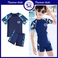 [THOMAS KIDS] Boys Split Swimsuit Summer Short Sleeved Swimwear for 3-14 Yrs Old