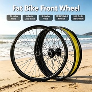 Pasak Fatbike Front Wheel 20/24/26 Inch 36 Holes 6-bolt Disc Brake Sealed Bearings Hub O.L.D QR 9X13