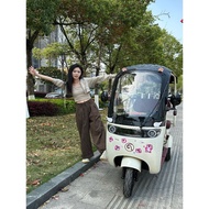 New Model Covered Electric Tricycle for Home Use, Small Electric Tricycle for Women, Electric Batter