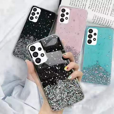 Luxury Bling Glitter Clear Phone Case Case for Samsung Galaxy A01 Core A11 A21S A31 A41 A51 4G A71 5
