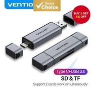 Vention 2 in 1 SD TF Card Reader OTG USB 3.0 2.0 5Gbps 256GB Type C 3.0 TF SD Micro SD Memory Card A