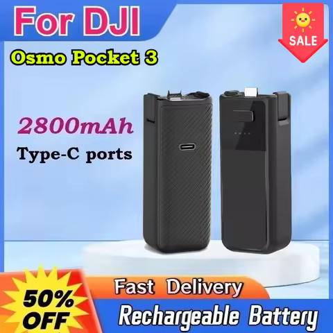 2800mAh Handle Battery For DJI Osmo Pocket 3 Type C Port 1/4inch Thread Handheld PowerBank Hand Grip