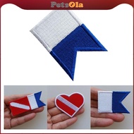 [PETSOLA] diver Flag Alpha Flag Patch Embroidered  Scuba Diving Badge Souvenir - Pattern for your ch