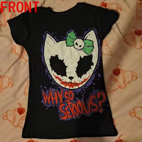 Y2k Clothes Vintage Gothic Emo Girl Crop Top Streetwear Women Letter Print Casual Short Sleeve T-Shi