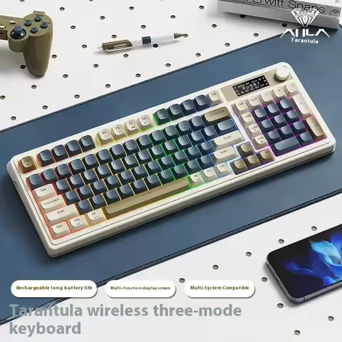 Aula S99pro Keyboard Three Mode Wireless RGB Multifunctional Knob Smart Screen Ergonomics Custom Gam