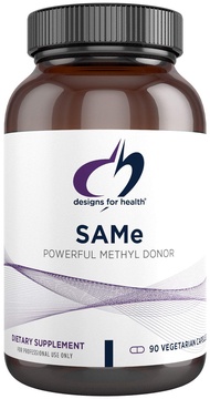Designs for Health SAMe Capsules with B6, B12 + 5-MTHF - 200mg S-Adenosylmethionine Supplement with 