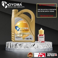 TOYOTA ALTIS 09Y, WISH 09Y, HARRIER 13Y, SIENTA PRIUS 1.8 LEXUS CT 1.8 OIL FILTER+KOYOMA 5W40 FULLY 
