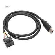 1Pcs USB 9Pin to USB Type C Cable for Computer Motherboard to USBC Secondary Screen PC LCD Screen 9P