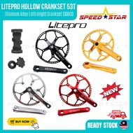 Litepro Hollow Crank Ultralight Crankset 53T folding Bicycle Basikal Accessories Spare Parts Gold Red Silver Black