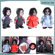 [AmlesoMY] Halloween Ghost Doll Spooky Decoration Terror Decoration Toy with Sound Halloween Decorat