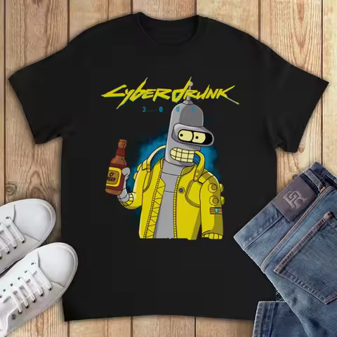 Bender Cyberdrunk Funny Drinking Futurama Cartoon Adult Swim Gift T-Shirt V-Neck Sweatshirt Hoodie T
